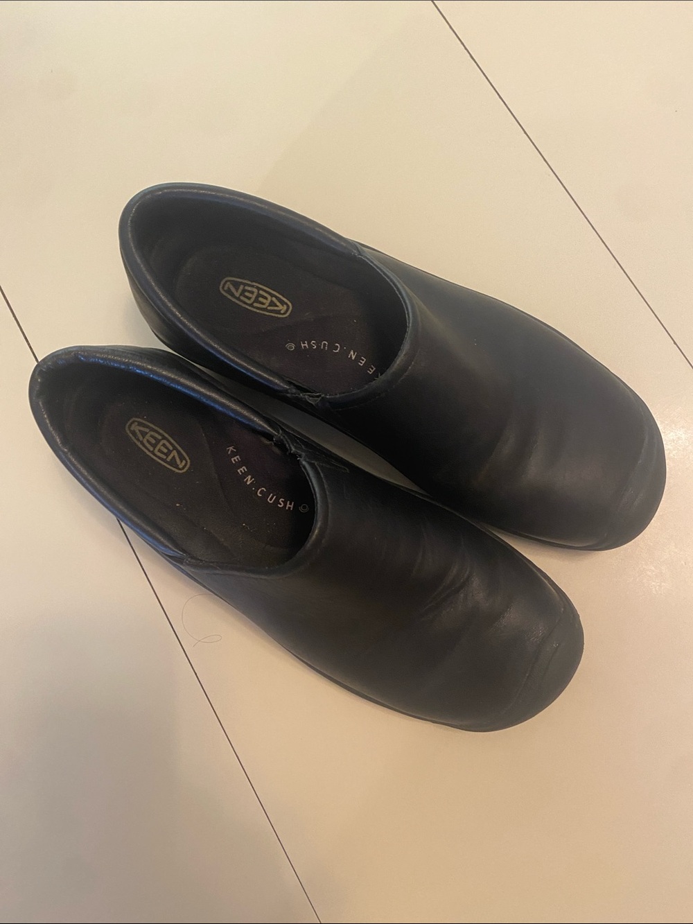 Keen Black Men's Slip-On Work Loafers-9 Slip Resistant Office Comfy Hospital